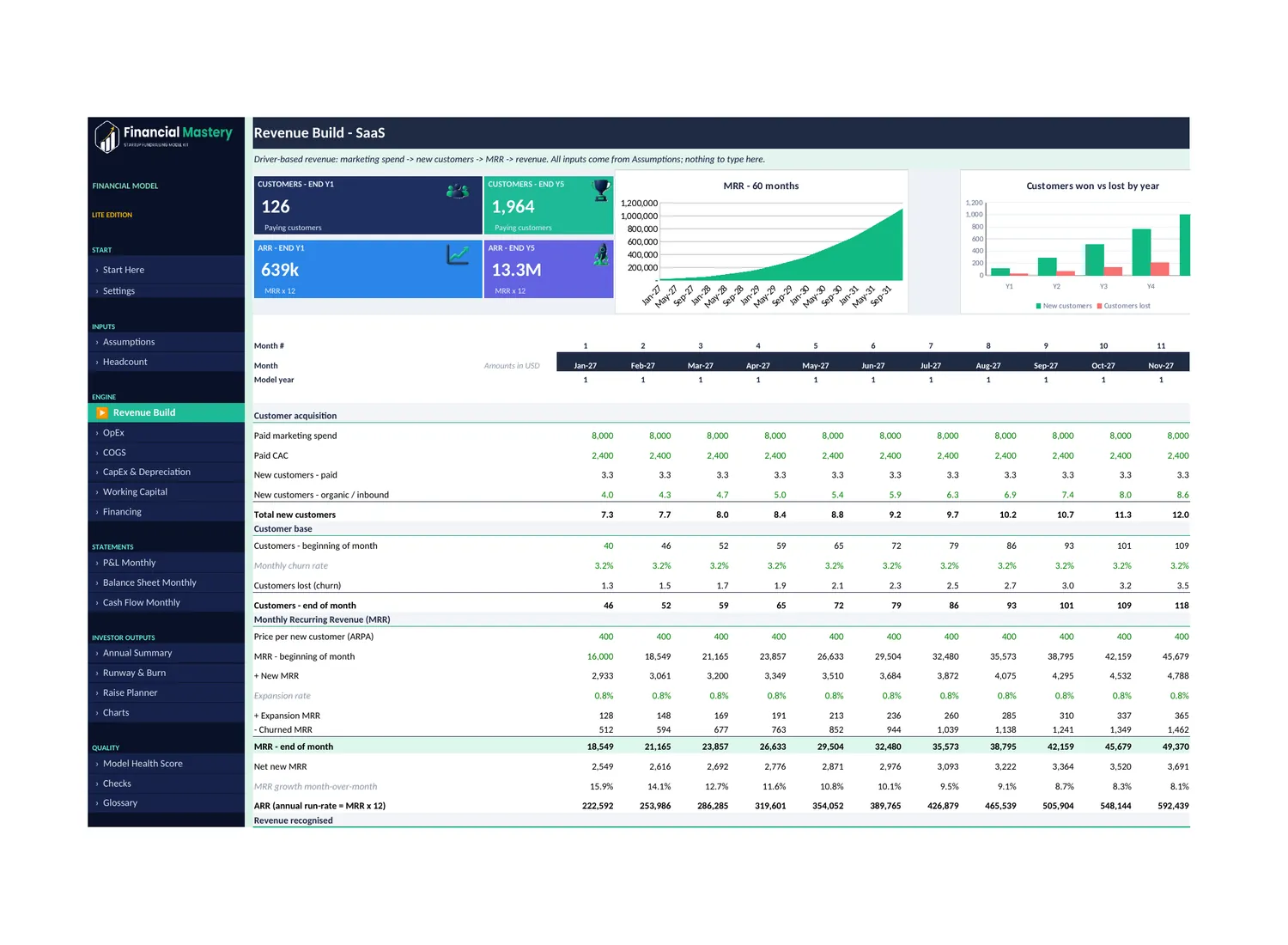 Revenue Build sheet preview